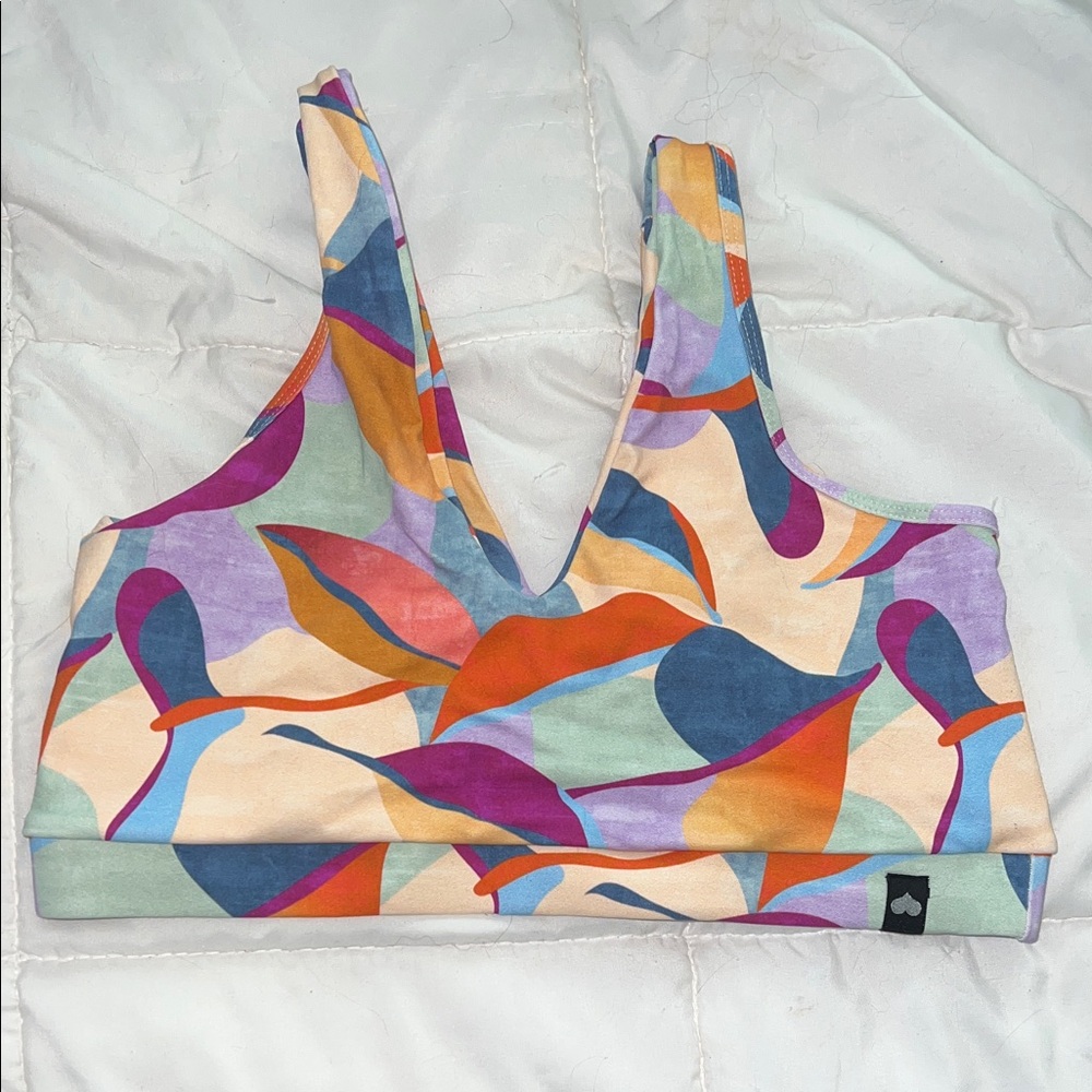 Booty by Brabants Colorful Leaf Print Sports Bra